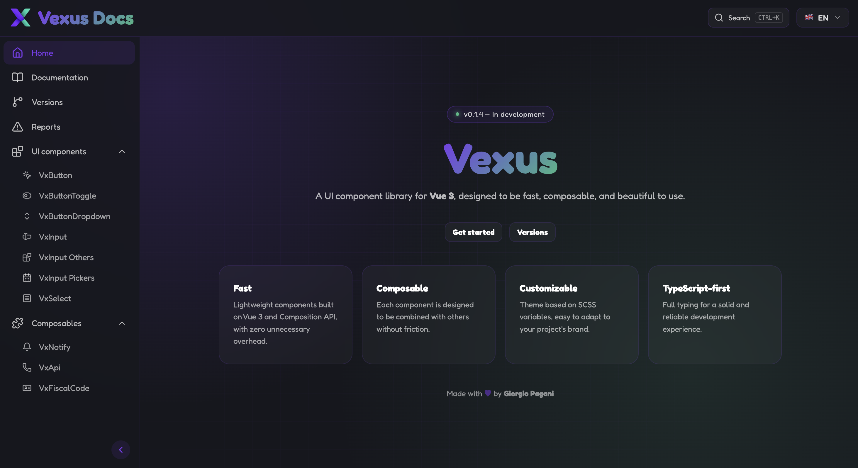 Vexus homepage