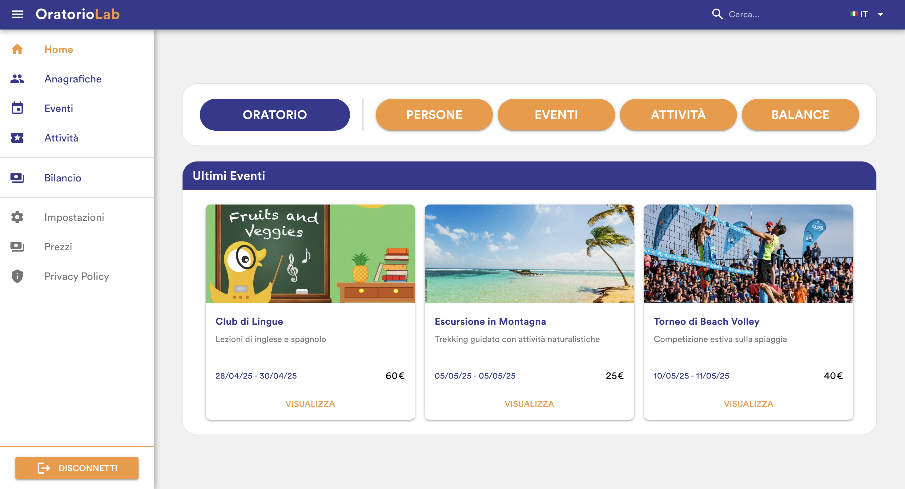 OratorioLab registration system